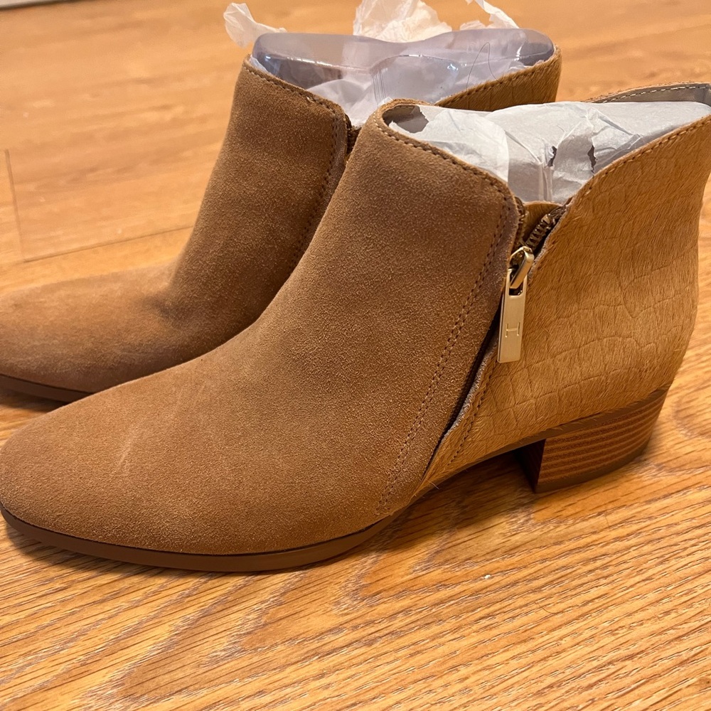 Brand new suede, Halston size 7 1/2 women boots .